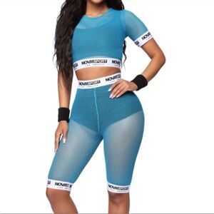 Fashion Nova Breaking The Inter Net Biker Short in Teal